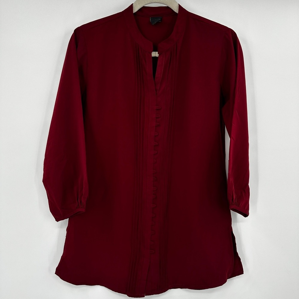 Soch Womens Red Pintuck Kurti Indian Tunic Top Size Medium Modest‎ Traditional